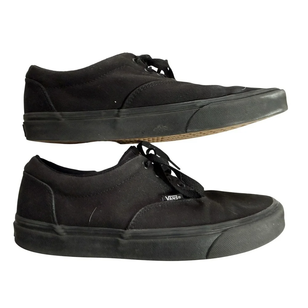 Vans Off The Wall Low Top Lace-Up Sneakers Mens Size‎ 10.5 All Black Shoes